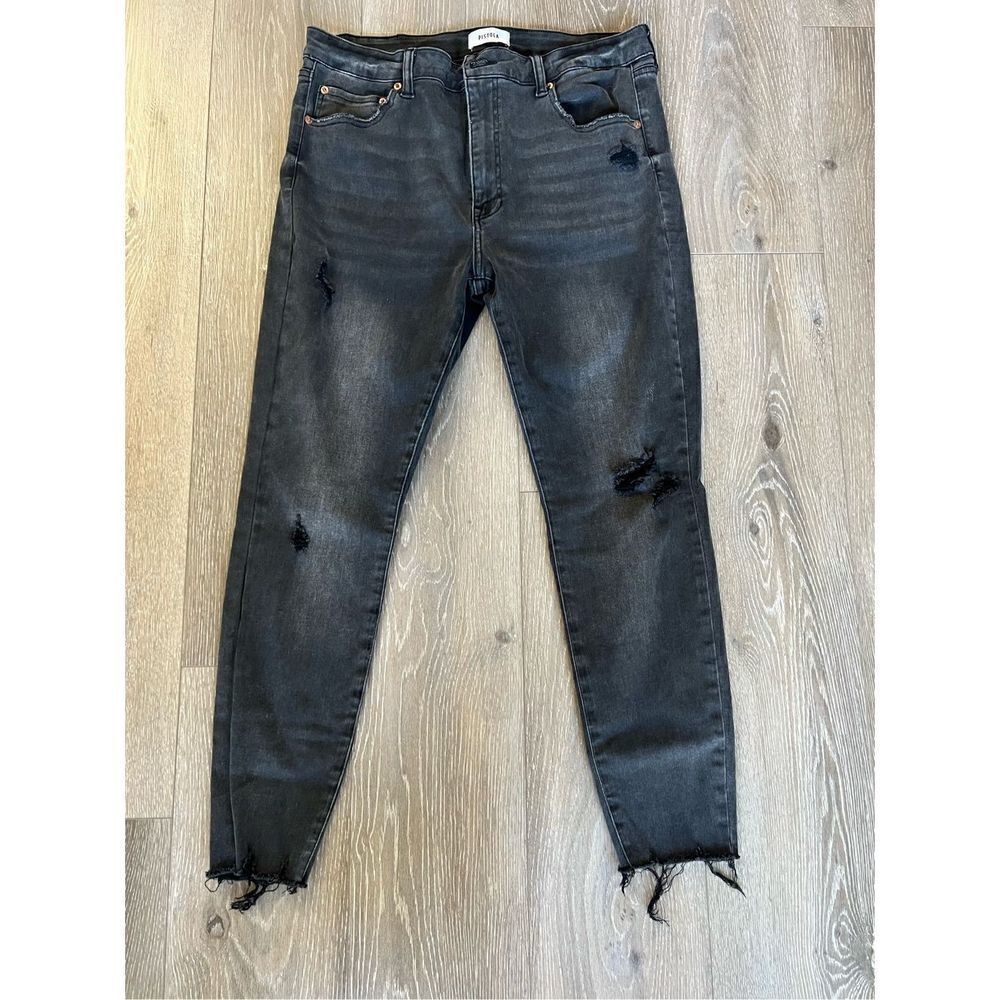 Pistola Black / Dark Grey Rinse Distressed Jeans Size 32
